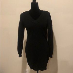 Black sweater dress.
